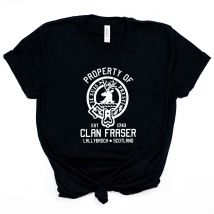 Women Property of Clan Foster T-Shirt Outlander Book Series Shirt Jamie Fraser Sassenach Shirts Vintage Tv Show Tees Casual Tops