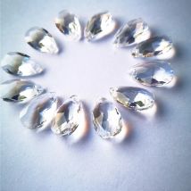Top Quality 12pcs/Lot 22MM Clear K9 Crystal Faceted Pear Christmas Ornaments Diy Suncatcher Pendants Christmas Romantic Decor