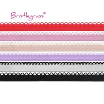 BRISTLEGRASS 2 5 10 Yard 3/8" 10mm Picot Loop Rüschen Spitzenbesatz Elastisches Spandex Band Stirnband Unterwäsche Dessous DIY Nähen Handwerk