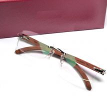 High Quality Original Wood Rimless Eyeglasses Frame for Men Vintage Rectangle Diopter Glasses Flexible Big Head Eyewearing
