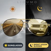 Modische Piloten-Sonnenbrille, polarisiert, photochromatisch, Tag- und Nachtsichtbrille, Damen- und Herren-Fahrbrille, UV400, Sonnenbrille für Herren