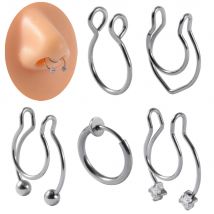 1Pcs Edelstahl Gefälschte Nase Ring Hoop Septum Ringe Clip Lip Ring Ohrringe Ohr Bolzen Helix Lappen Tragus Knorpel piercing Körper