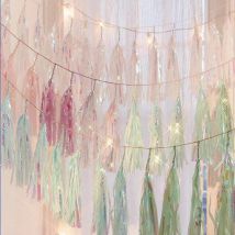 Iridescent Rose Gold Foil Paper Tassel Garland Sets Flower Birthday Party Baby Shower Wedding Anniversary Decoration Wholesale