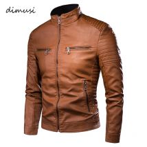 DIMUSI Herrenjacke, modische Herren-Vintage-Lederjacken, lässige Herren-Kunstleder-Motorradjacken, Biker-Mäntel mit Reißverschlusstaschen