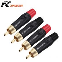 2PCS RCA Audio Und Video Stecker Stecker RCA Männlichen Lotus Jack Schwarz Überzug Elektrophorese Mit Vergoldeten Kopf