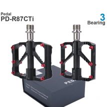 Promend Road Ultralight Anti-Slip Aluminum Alloy Pedal PD-R87 PD-R87CTi 3 Bearing Black / Ti / Red
