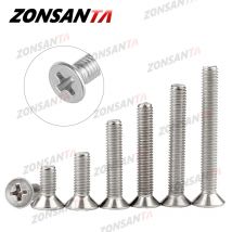 ZONSANTA M1,6 M2 M2,5 M3 M4 M5 M6 Mini Micro Small 304 Edelstahl Kreuz Phillips Flachschraube Senkkopf Möbelschraube