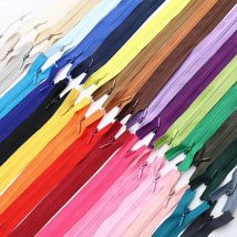 10 Stück/Packung 28 cm 35 cm 40 cm 45 cm 50 cm 55 cm 60 cm 3 #   Unsichtbarer Reißverschluss, Nylon-Spulenreißverschluss für DIY-Handwerk, Stoff, Nähzubehör
