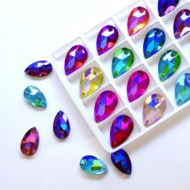 Alle Größe Nähen Auf Strass farben Kristall AB Beliebte Tropfen Nähen Auf Kristall Steine 2 Löcher Kleidung DIY hochzeit Kleid zubehör