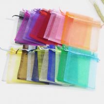 100pc 7x9cm 9x12cm 10x15cm  Organza Bag Wedding Candy Bag Fashion Special Design Storage Jewelry promotion Gifts Package