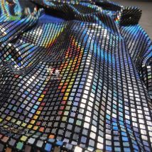 Schillernder quadratischer Paillettenstoff Laser Regenbogen DIY Patches Party Requisiten Cosplay Dekor Metallic Kleid Kleidung Designer Stoff