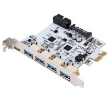 Scheda di espansione PCI-E a USB 3.0 a 7 porte, scheda di espansione Type-C, controller PCI-E a USB 3.0, adattatore scheda USB 3.1 a 5 porte + 1 porta