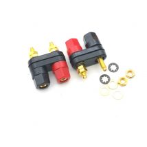 100 stücke Dual Isoliert Binding Post Banana Jack 41mm x 34mm Gold Überzogen adapter