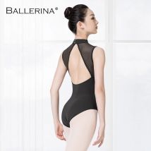 Ballerina Ballett Trikots Für Frauen Dance Kostüm Sexy Aerialist Mesh Rollkragen Sleeveless Gymnastik 5686