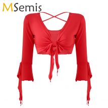 Top corto de danza del vientre Sexy, blusa con cordones, Top Choli, sujetador, trajes de baile