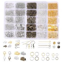 Legierung Zubehör Set Schmuck erkenntnisse Werkzeuge Clip schnalle Hummer Schließe Geöffnet Jump Ringe Ohrring Haken Schmuck Machen Liefert Kit