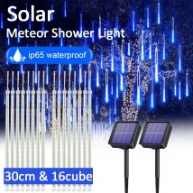 Solar Meteor Dusche Regen Lichter Fallen Lichter Wasserdicht Garten Licht 8 Rohre 144 Leds Weihnachten Hochzeit Urlaub Dekoration