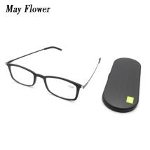 Thin Anti-blue  Reading Glasses Portable Square Tr90 Spectacles Eyeglasses With Phone Magnetic Case Eyewear Frame Men Women+2