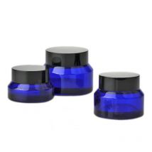 1PCS 15g/30g/50g Blue Glass Amber Cosmetic Facial Cream Bottles Lip Balm Sample Container Jar Store Vials Travel Makeup Pots