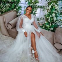 White Illusion Tulle Long Sleeve Bridal Wrap Customized Kimono Pregnant Party Sleepwear Women Bathrobe Sheer Nightgown Robe