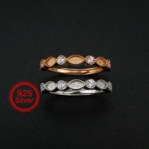1Pcs Keepsake Breast Milk Resin Ring Settings Solid 925 Sterling Silver Rose Gold Plated  2x4MM Marquise Bezel with 2mm 1294219
