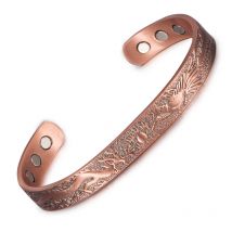Vinterly Copper Bracelets Male Lucky Dragon and Phoenix Adjustable Cuff Bangles Health Energy Magnetic Jewelry for Men Women