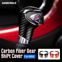 AMBERMILE Real Carbon Fiber für Mini Cooper R55 R56 R57 R58 R59 R60 R61 Zubehör Innen Trim Auto Getriebe Shift Abdeckung Aufkleber