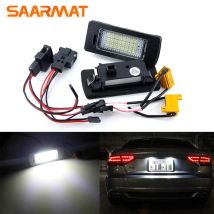 2 stücke 12V 3W 3528 SMD LED Kennzeichen lichter birne Für Audi A1 A4 A5 A6 A7 Q5 TT TTS RS5 6000k Weiß Fehler Kostenlose Lizenz birne