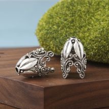 2PCs Hohl Blume Legierung Perlen Kappen Für Schmuck, Die Entdeckungen Silber Farbe Caps Für Halskette Ohrringe Armband DIY Komponenten