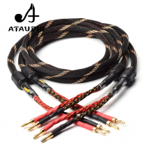 Ataudio 1 Paar HiFi-Lautsprecher kabel große Qualität 4n ofc Subwoofer Bananen stecker Lautsprecher kabel für Sound verstärker