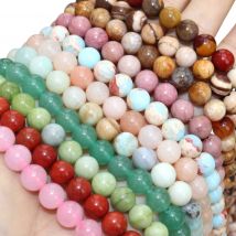 4 6 8 10 mm natürliche schwarze Lava Tigerauge Achate Jade lose Steinperlen für DIY Herstellung von Armband Halskette Schmuck Material