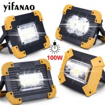Faretto a LED portatile da 100 W 3000LM Lampada da lavoro a LED super luminosa USB ricaricabile per lampada da campeggio esterna Torcia a LED da 18650