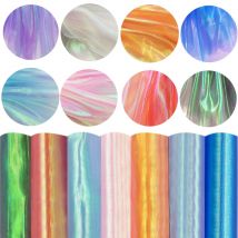 Designer Fluoreszierende Stoffe Bunte Glänzende Gaze Stoff Bühne Hochzeit Dekor Voile Transparent