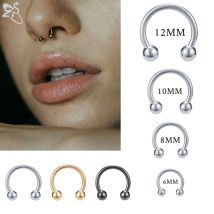 ZS 1 PC Anello al naso in acciaio inossidabile 316L 14G 16G Piercing al naso Helix Piercing all'orecchio Donna Uomo Anelli setto Gioielli penetranti per il corpo