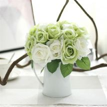 YO CHO  Artificial Silk Roses  Faux Rose Flowers  Bride Holding Bouquets  Home Wedding Party Decor  Fake Flowers  9 Heads