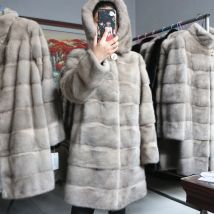 Phantasie Rani echte Nerz Pelz mäntel Kapuze neue Nerz Samt Luxus natürliche Frauen Winter dicke lose warme Outwear Plüsch jacke weiblich