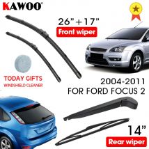 KAWOO Car Wiper Blade Front Rear Back Wiper Blades For Ford Focus 2 Hatchback 2004-2011 year Auto Windscreen Car Accessories