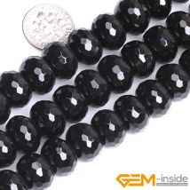 Natürliche Schwarz Achate Rondelle Spacer Lose Perlen Für Schmuck Machen Strang 15 zoll DIY Schmuck Perlen Für Frauen Geschenke