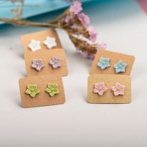 Cute Little Flowers Of Forest Elements Ceramic Earrings Exquisite Porcelain Accessories Wholesale #LY213