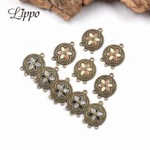 12 stücke Antike Bronze Ohrringe Anschlüsse Alte Stil Emaille Schmuck Ohrring Basis Charme Anhänger Schmuck Erkenntnisse
