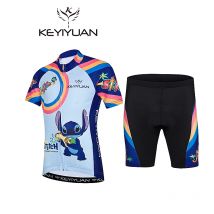 KEYIYUAN 2025 Nuovi bambini Maglia da ciclismo a maniche corte Set Camicia da bici Bambini Abbigliamento MTB traspirante Ragazzi Ragazza Abbigliamento da bicicletta estivo