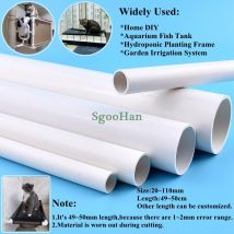 2PCS 49-50cm Lange OD 20 ~ 110mm Weiß PVC Rohr Aquarium Tank Armaturen Home Garten DIY Bewässerung