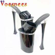 Sommer Hausschuhe für Frauen Große Größe Weibliche Patent Leder Super High Heels 26cm Neue 2021