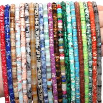 Natürliche Stein Achate Jade Amazonit Lapislazuli Spacer Rondelle Perlen Charme DIY Frau Armband Halskette Zubehör 2*4mm