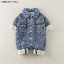 Winter Baby Romper Newborn Denim Velvet Baby Snowsuit Jumpsuits Thick Warm Baby Boys Romper Clothes Infant Baby Overalls Onesie