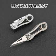 Mini coltello pieghevole in lega di titanio portatile piccola lama EDC portachiavi pendente Express disimballaggio coltello da tasca regalo strumento EDC