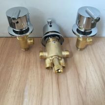 Schaltventil aus massivem Messing für Badewannenarmatur, Duschmischer, 3-Wege-Wasserauslass, Badewannenarmatur-Set, Steuerventile für Badewannenarmaturen
