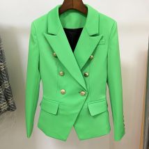 HOHE QUALITÄT 2025, neuer barocker Designer-Blazer für Damen, Löwenknöpfe, zweireihig, klassischer
