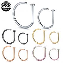 1PC G23 Titan Bunte D Form Nase Hoop Ringe Schleife Ohr Knorpel Piercings Nasenloch Nariz Piercings Körper Schmuck 18G 20G