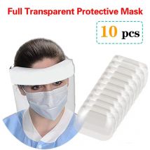 10 pcs strumenti dentali occhi a pieno facciale scudo protettivo trasparente a prova di spruzzi schermo antiappannamento viso anti-saliva montato sulla testa